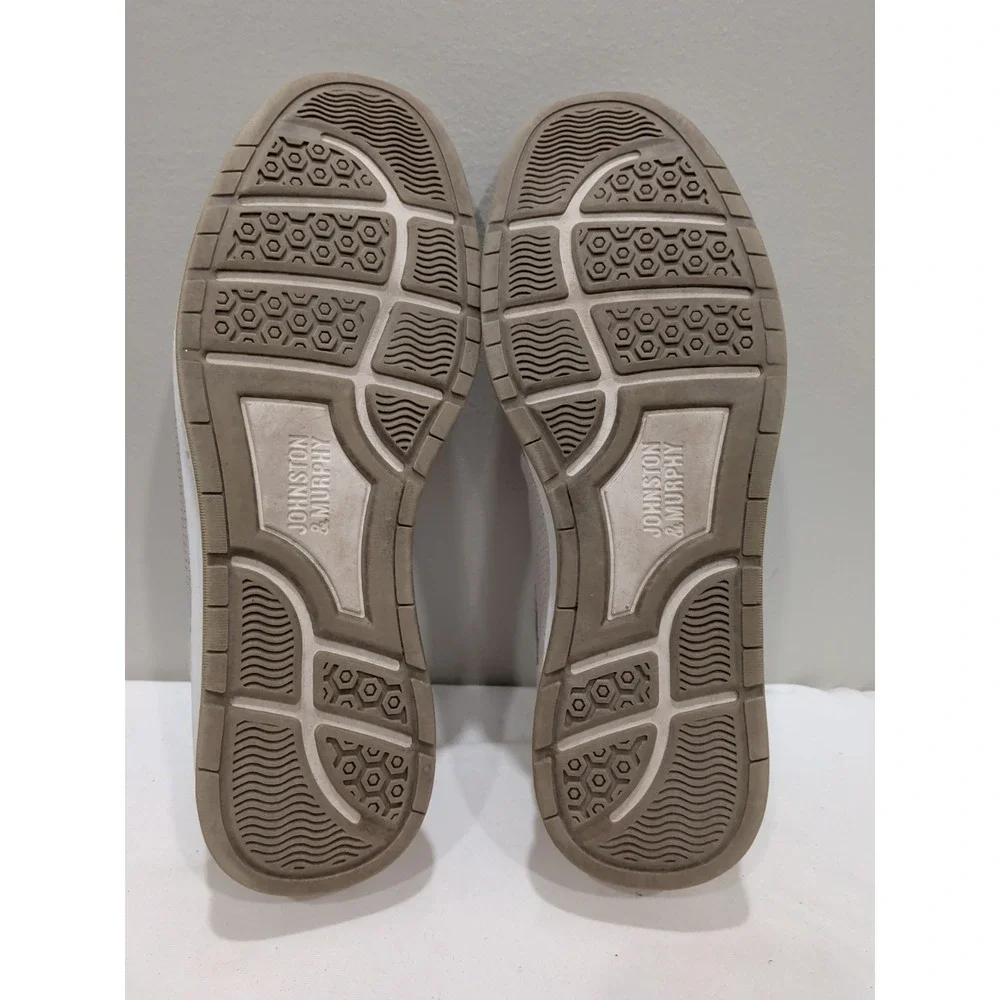 Johnston Murphy Daxton Sneakers Mens 13 White Leather U Throat Shoes Sheepskin